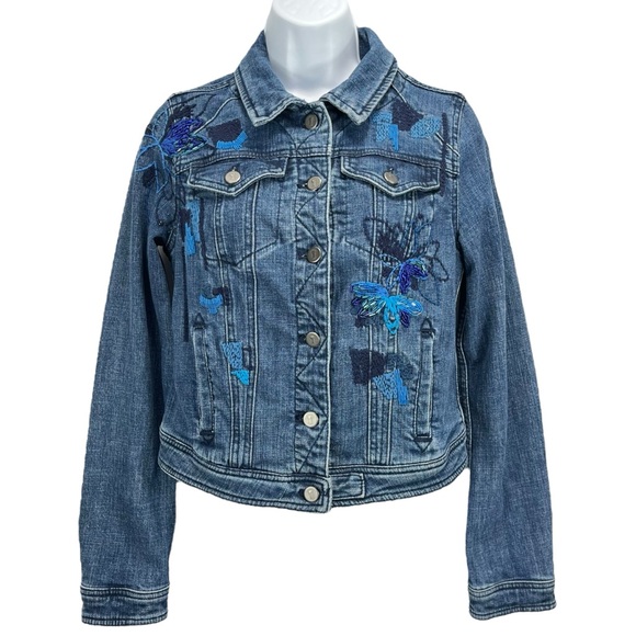 Pilcro & The Letterpress by Anthropologie Women’s Small Cropped‎ Denim Jacket - Picture 1 of 10